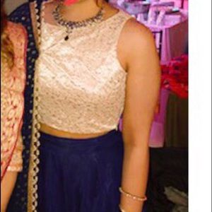 Blue and Gold Lehenga